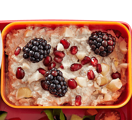 Pear, nut & blackberry Bircher