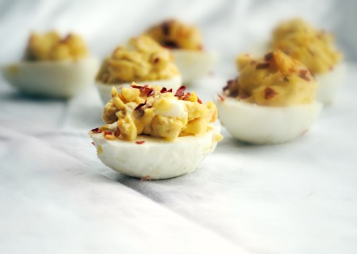 Four-Pepper Deviled Eggs