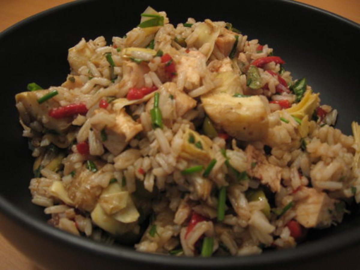 Mediterranean Chicken and Rice Salad