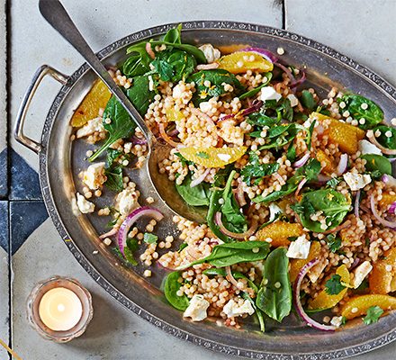 Orange and Feta Giant Couscous Salad