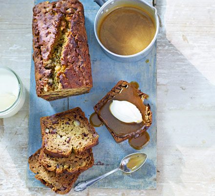 Sticky Banoffee Loaf with Toffee Sauce