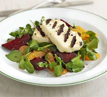 Griddled halloumi with beetroot & orange
