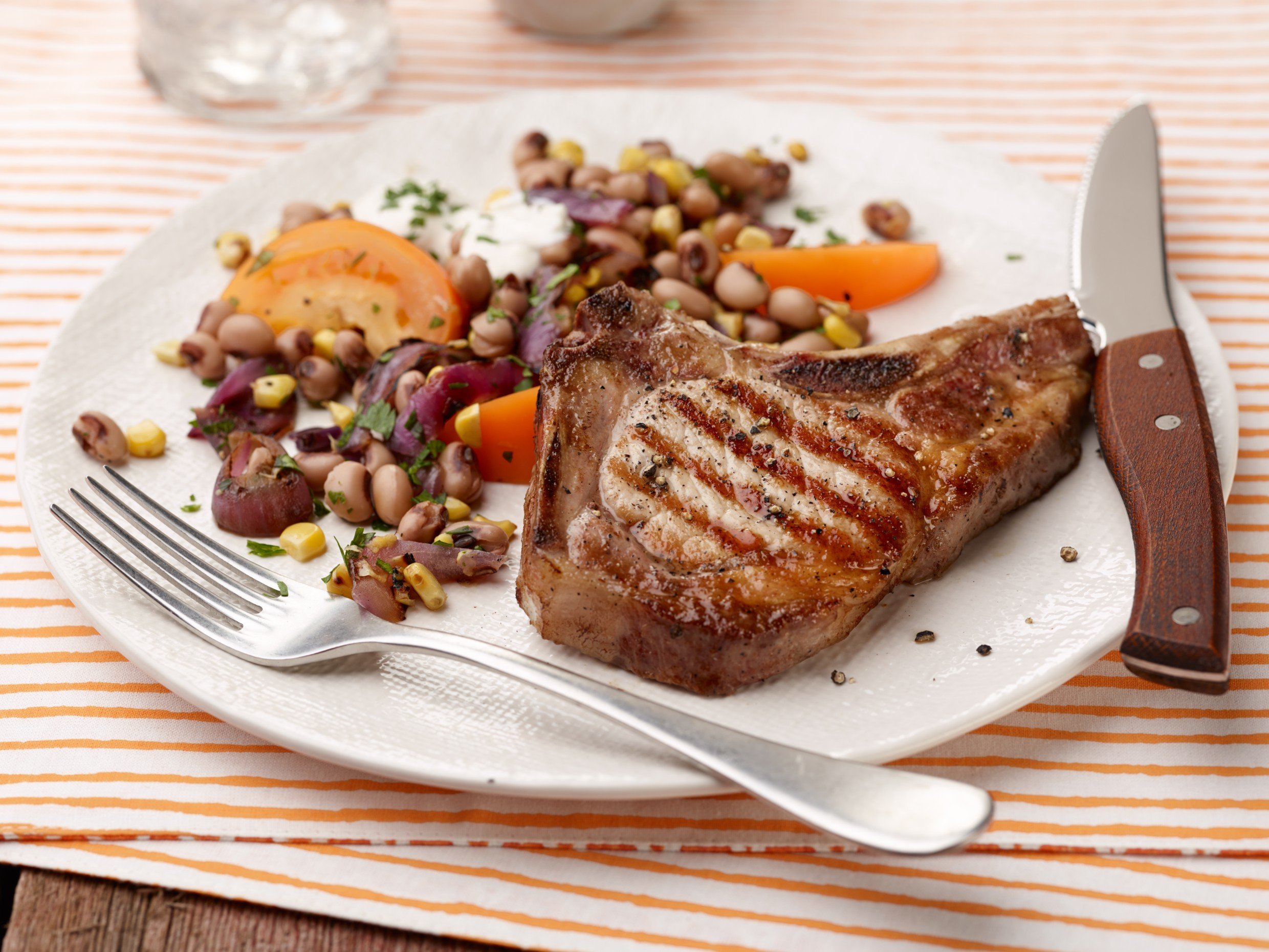 25-Minute Grilled Pork Chops with Succotash
