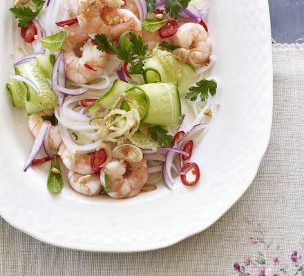 Prawn & noodle salad with crispy shallots