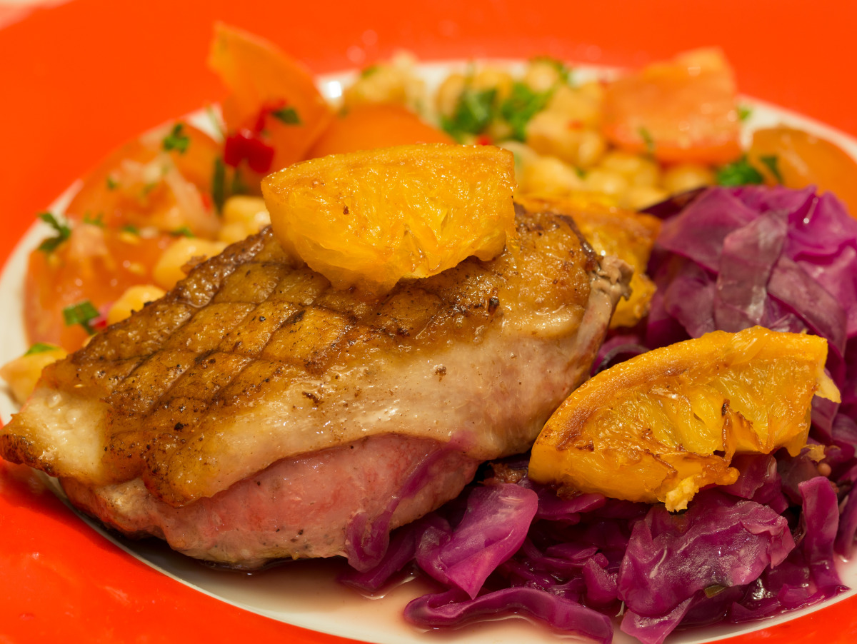 Duck L'orange With Braised Red Cabbage