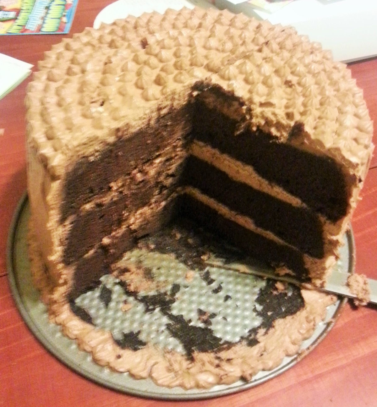 3 Layer Chocolate Cake With Chocolate Mousse Filling (Gluten Free)