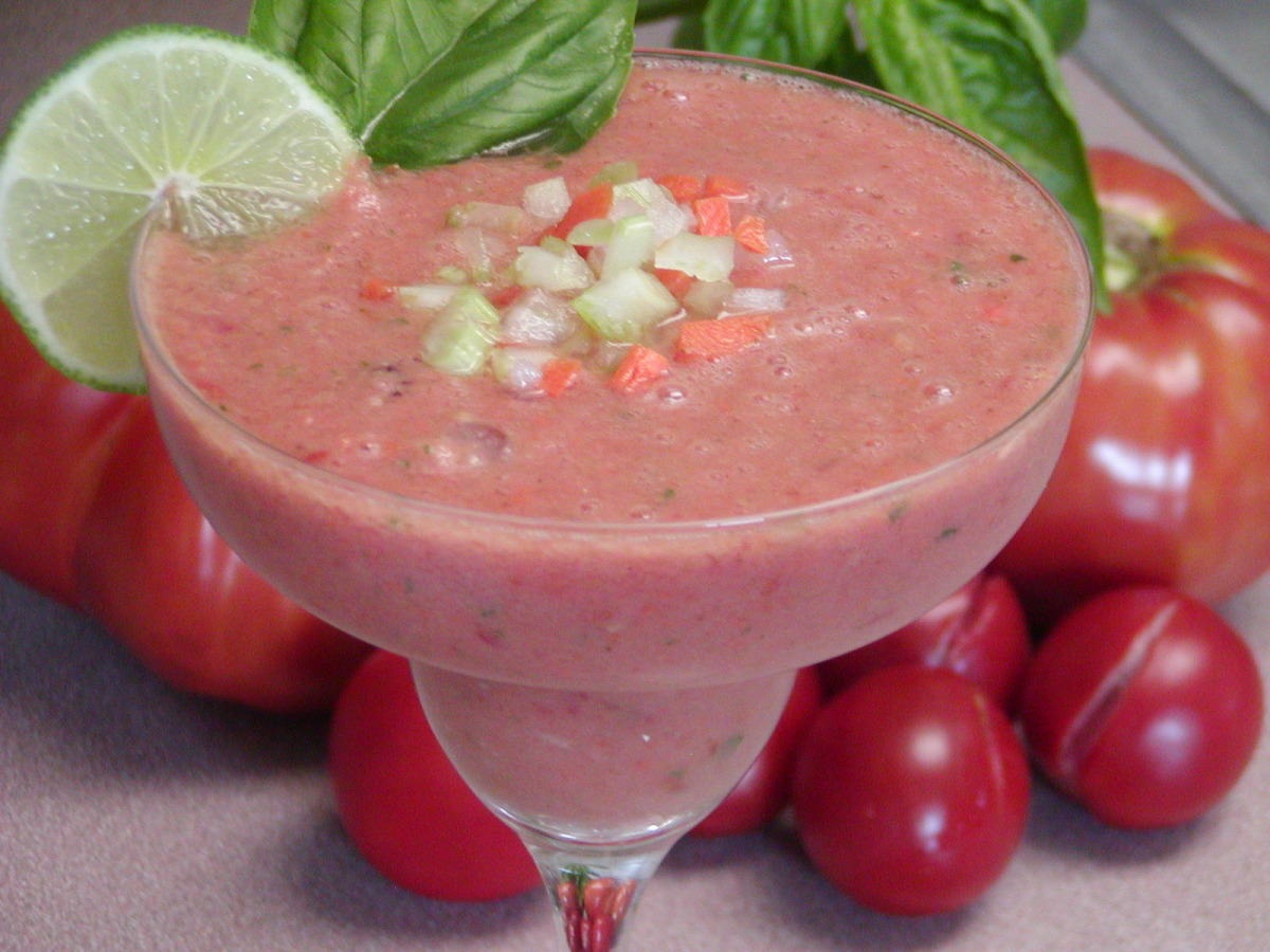 Cold, Spicy, Vegetable Soup (take a Look No Cook)