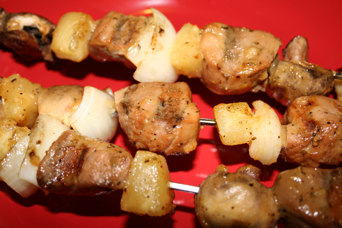 Pork and Vegetable/fruit Kabobs