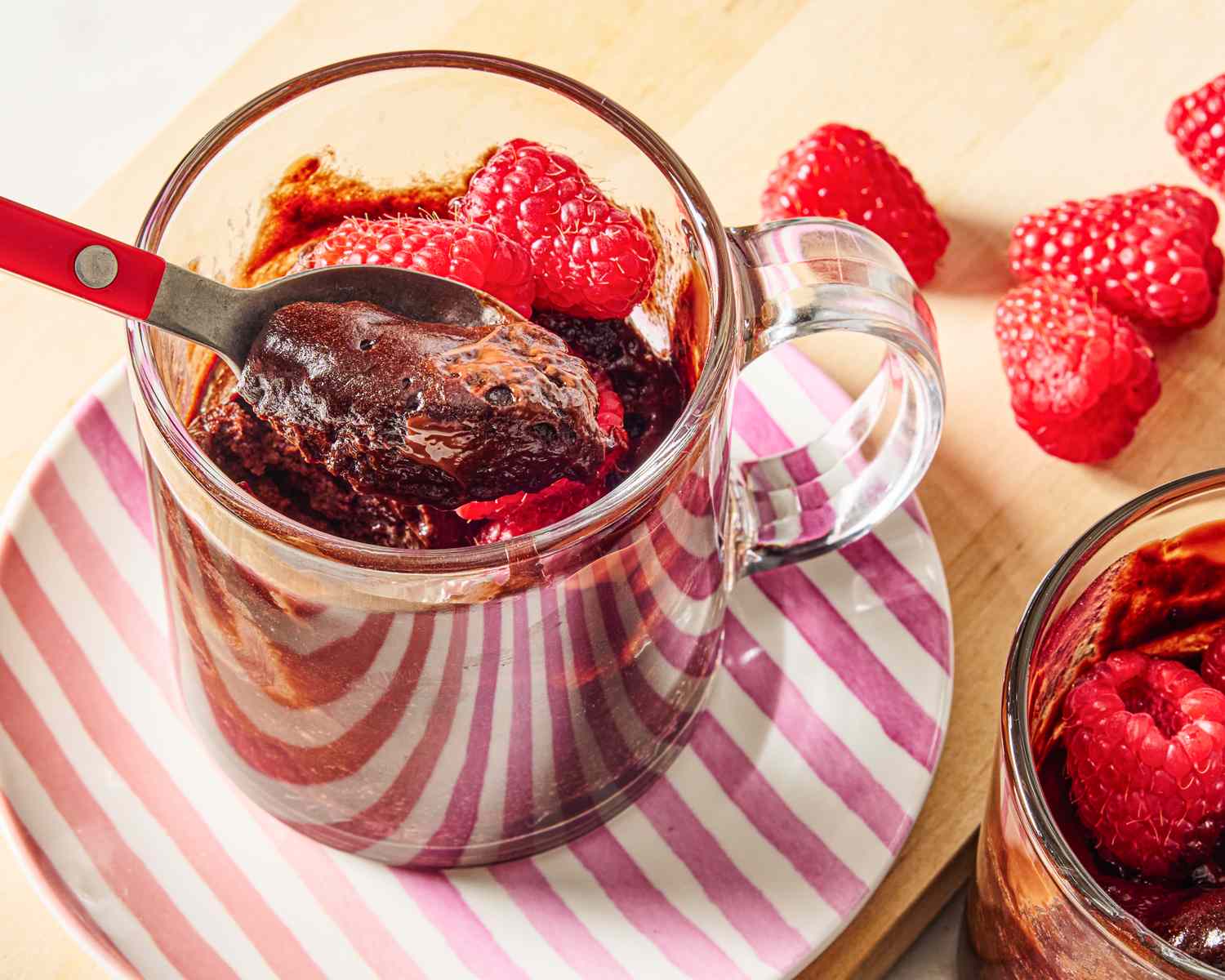 Molten Chocolate Raspberry Mug Cake for Two