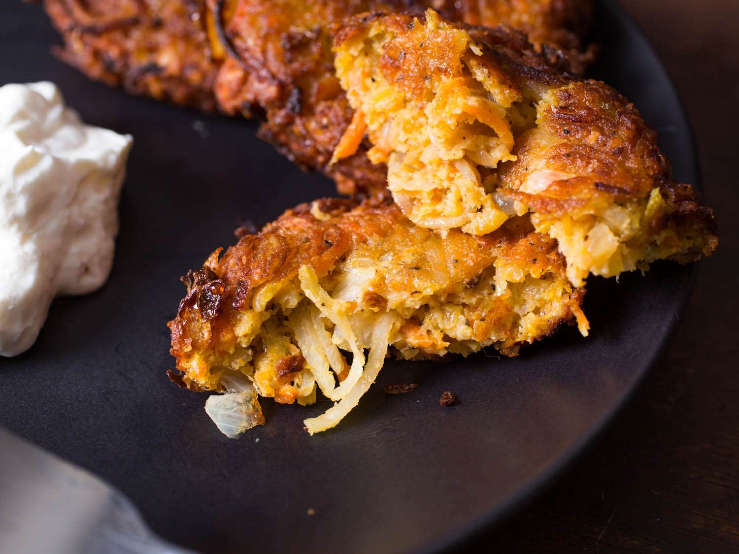 Spiced Sweet Potato, Carrot and Acorn Squash Latkes