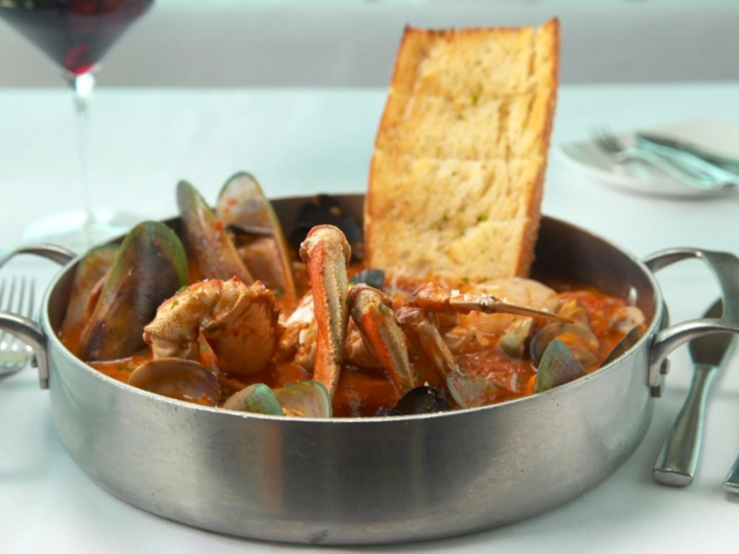 Fulton Fish Market Cioppino with Sourdough Croutons