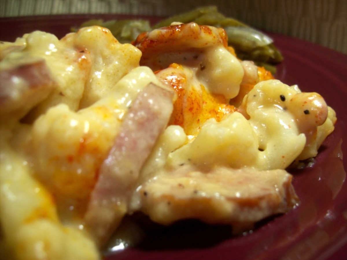 Cheesy Cauliflower and Smoked Sausage Bake
