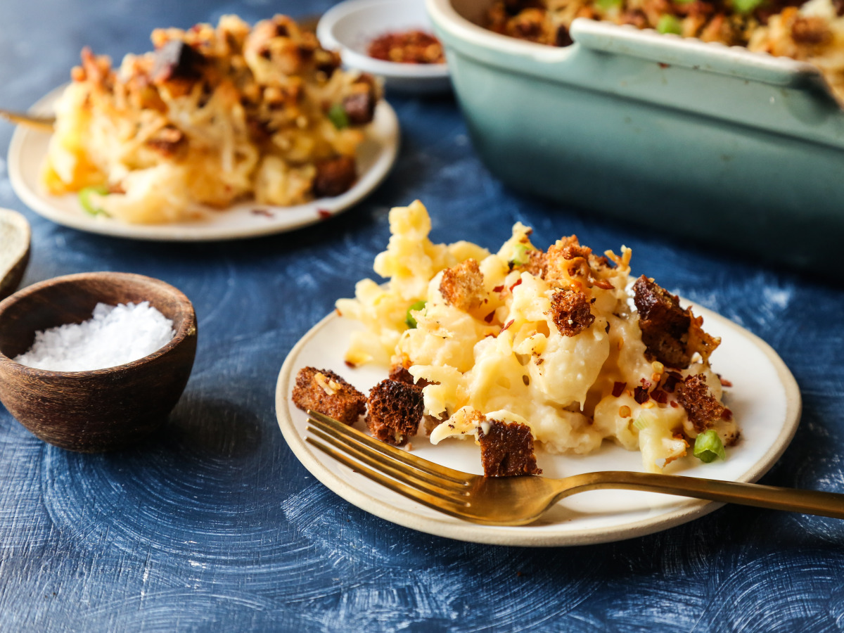 Cauliflower Pasta and Cheese Gratin