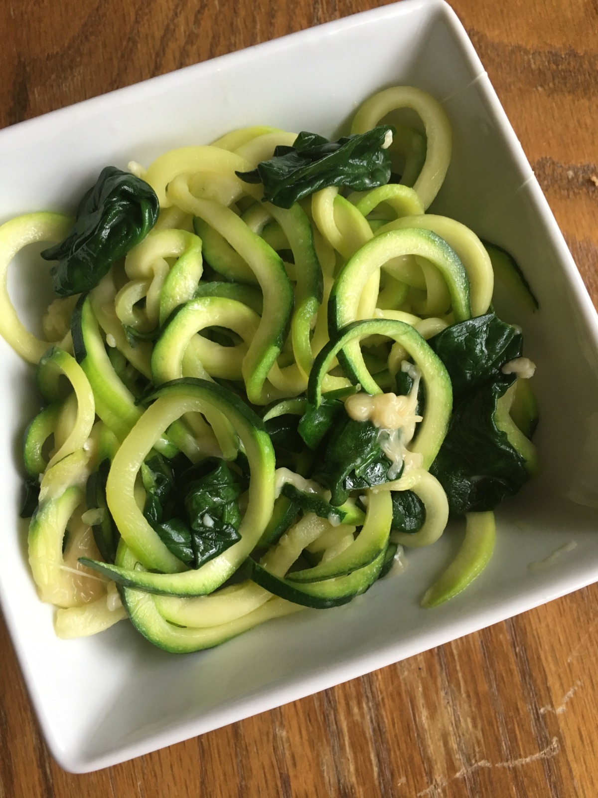Spinach Parmesan Zucchini Noodles