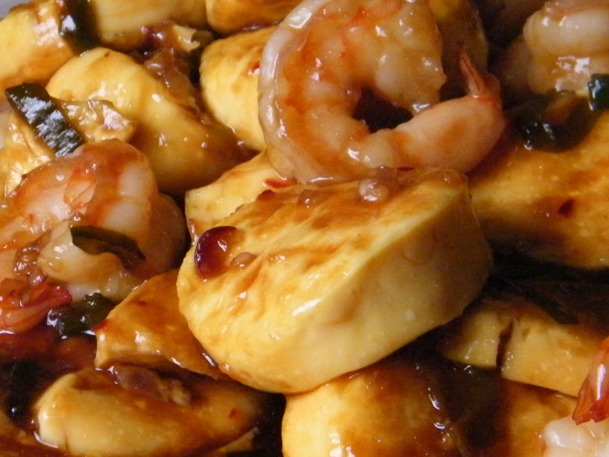Tofu and Shrimp With Hoisin Sauce