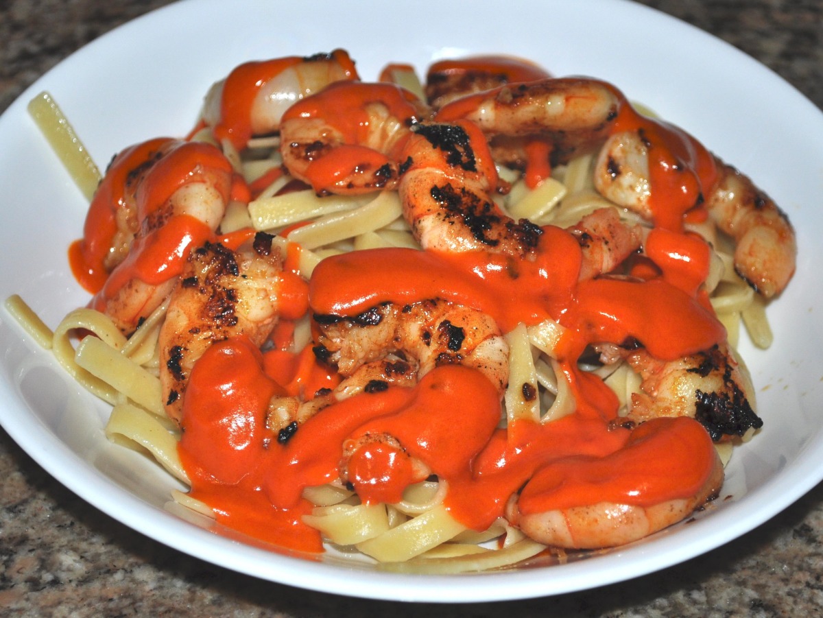 Grilled Garlic Shrimp With Romesco Sauce