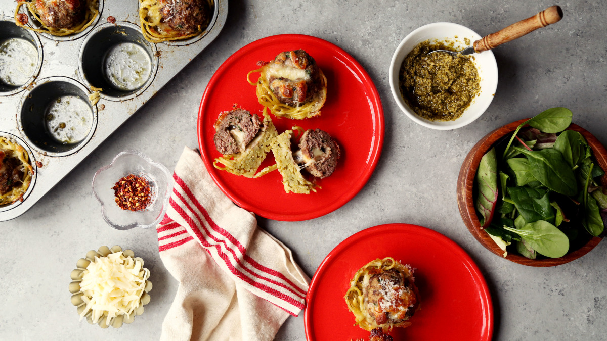 Spaghetti &amp; Meatball Cups