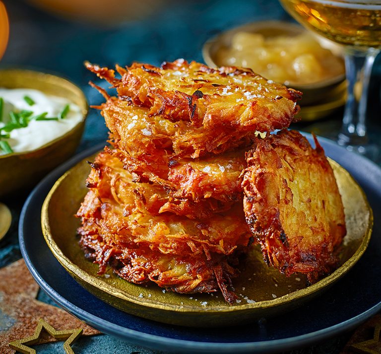 Parsnip & parmesan oven-fried latkes