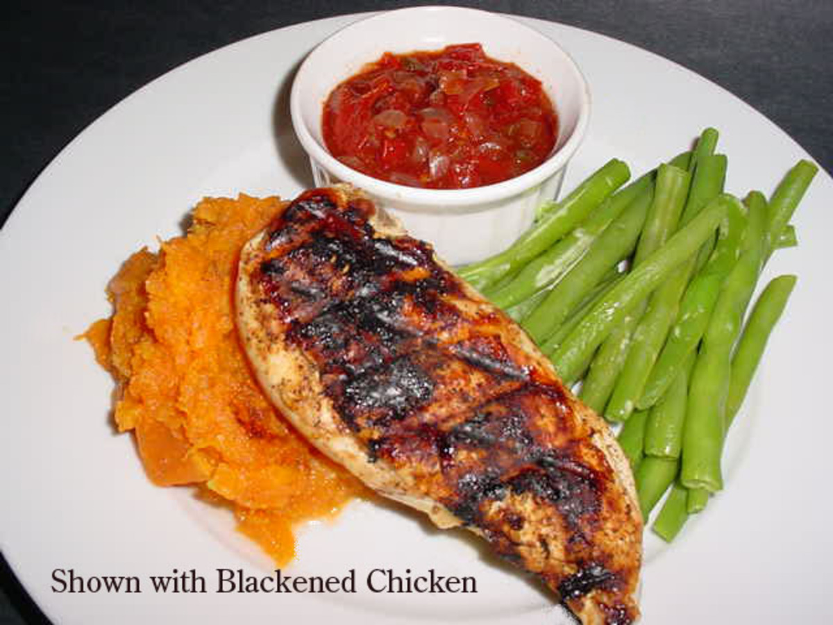 Cajun Cutlets With Sweet Potato Mash and Tomato Chilli Jam