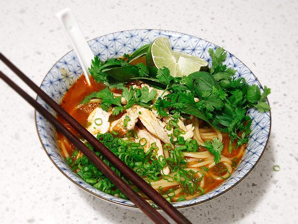 Thai Red Curry Noodle Soup With Chicken
