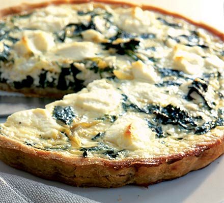 Goat's cheese & watercress quiche