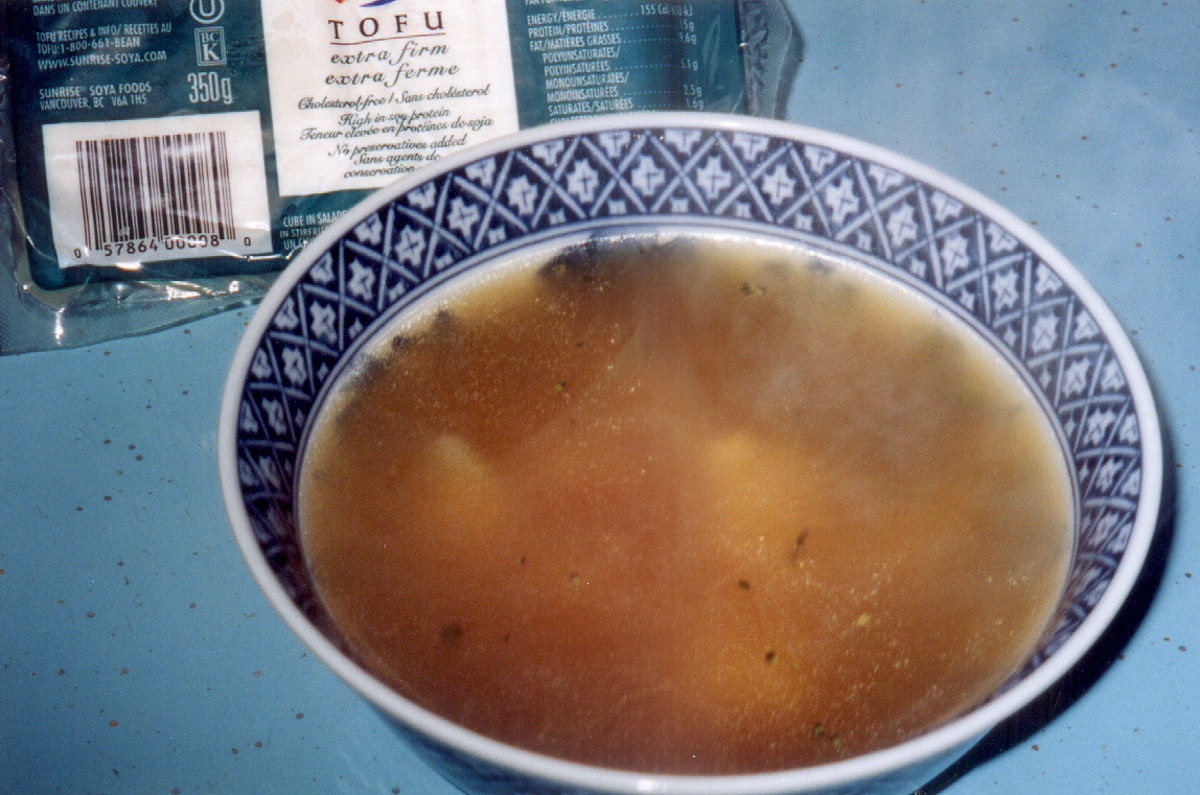 Spicy Gai Lan and Tofu Soup