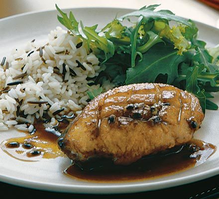 Duck with passion fruit & orange sauce