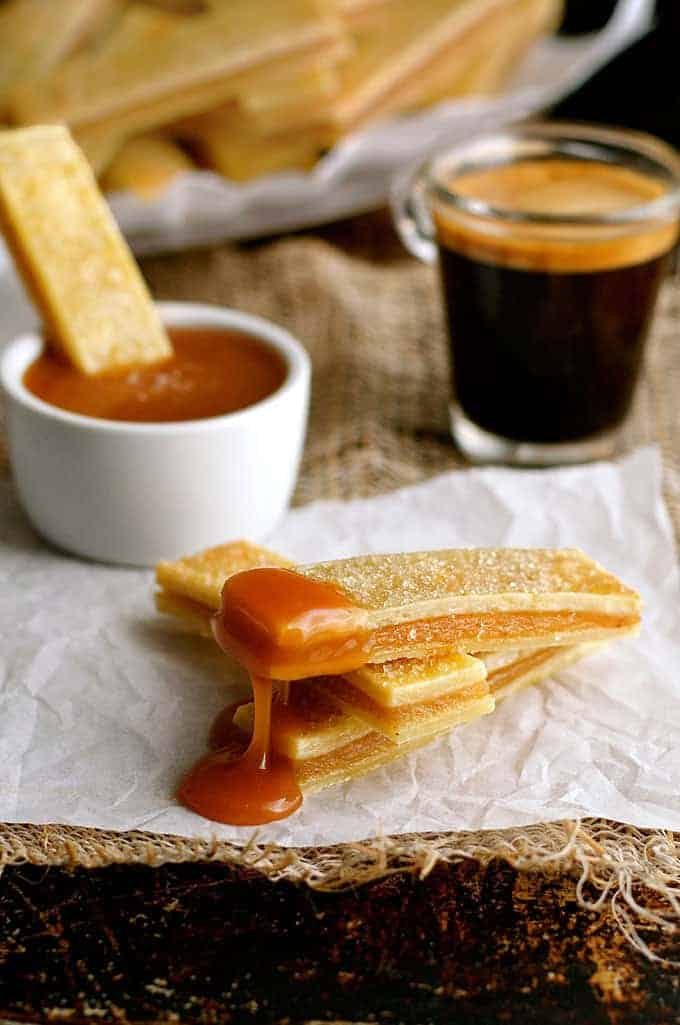 Baked Apple Pie Fries with Salted Caramel Dipping Sauce
