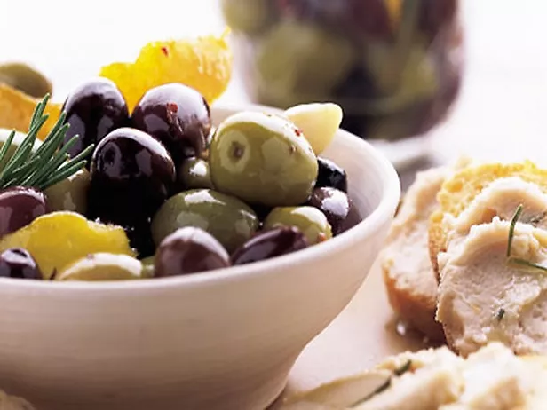 Citrus-spiced mixed olives