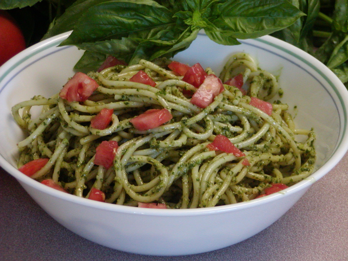 Pesto and Tomato Angel Hair Pasta