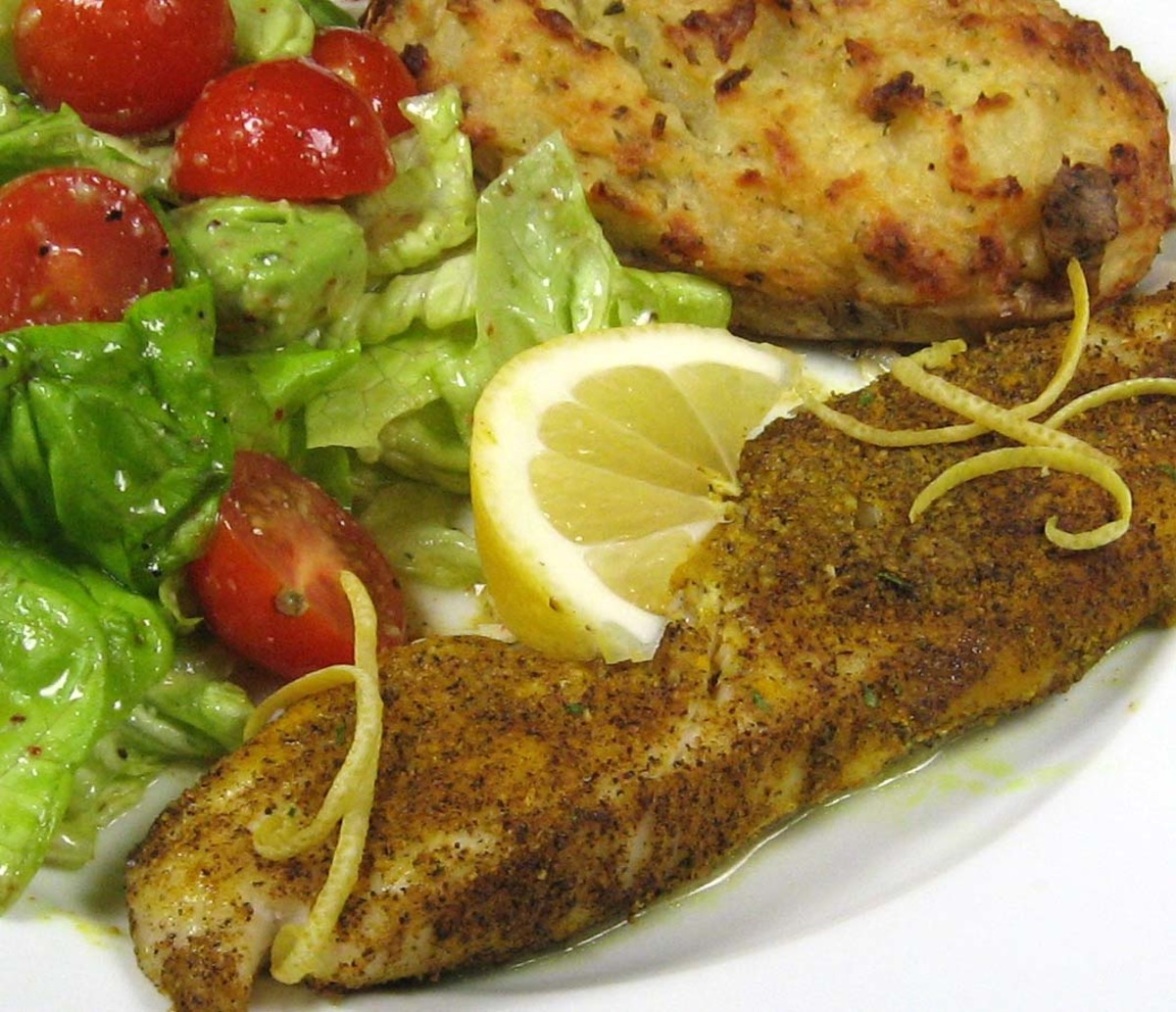 Baked Fish with Lemon & Black Pepper