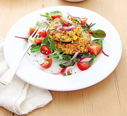 Cheesy Baked Bean and Sweetcorn Fritters