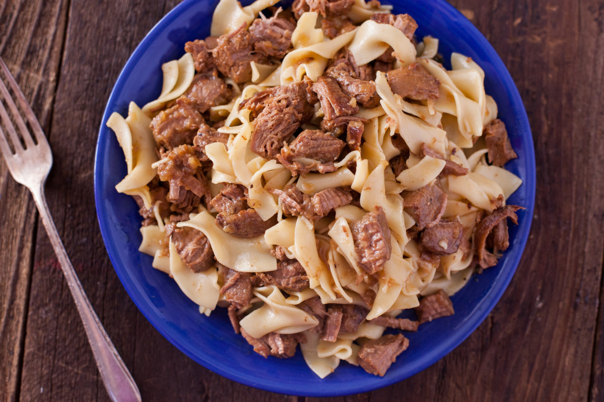 Pressure Cooker Beef and Noodles