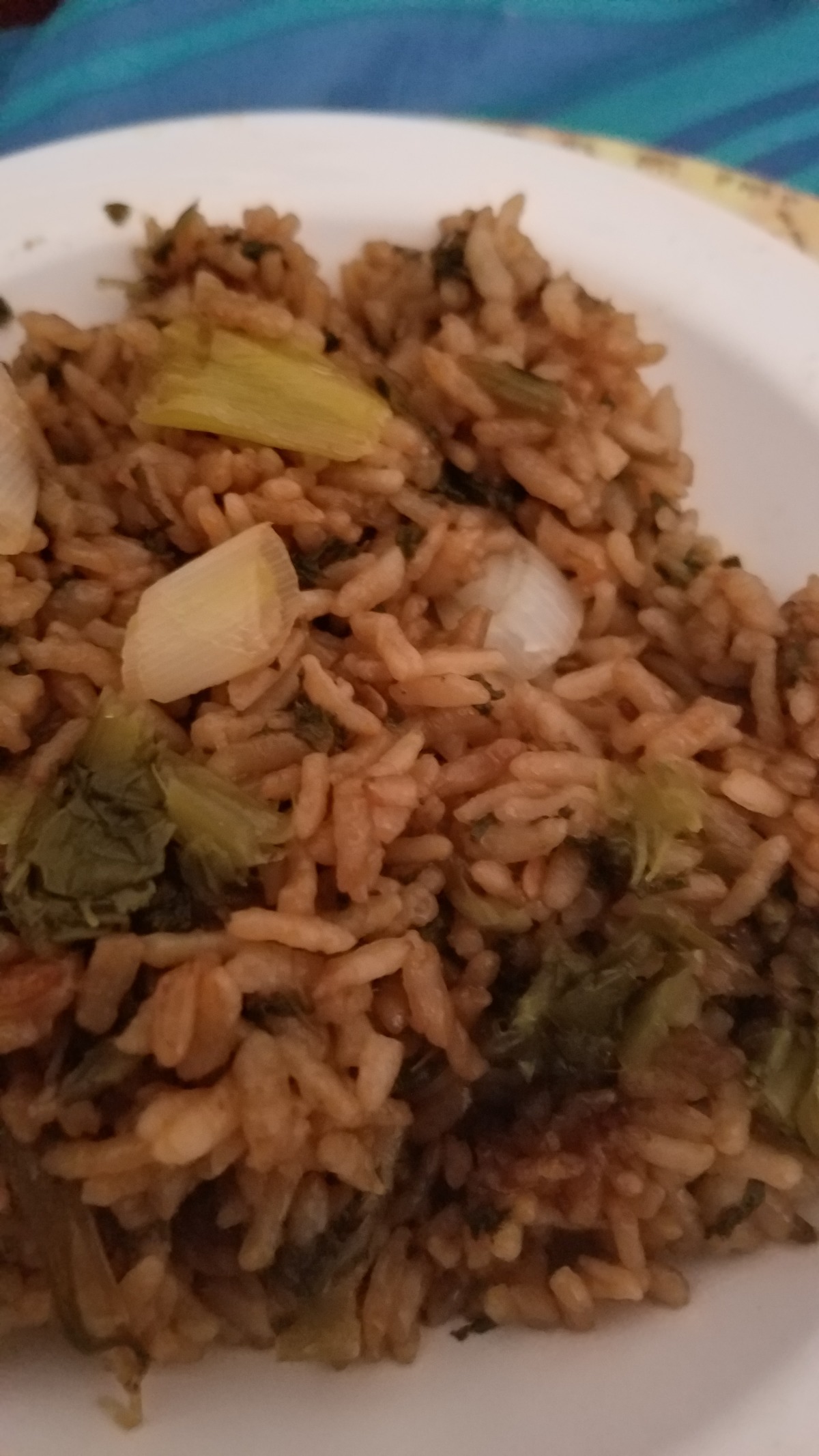Swiss Chard Rice With Spicy Chili Sauce