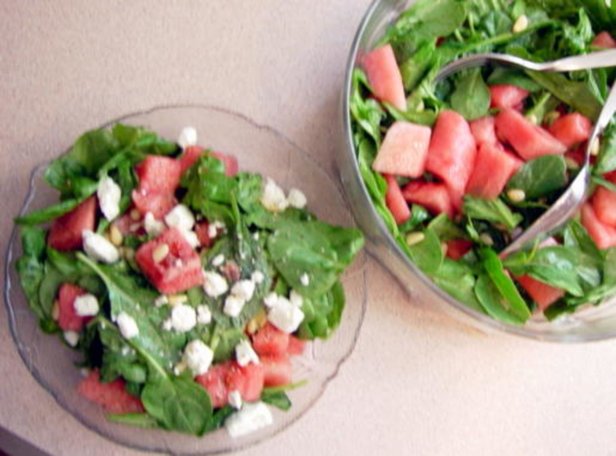 Watermelon, Arugula and  Pine Nut Salad