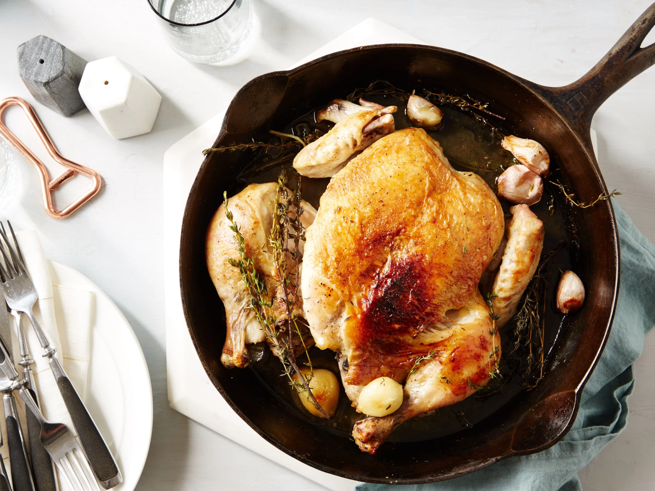 30 Minute Garlic-Parsley Chicken-Under-a-Brick