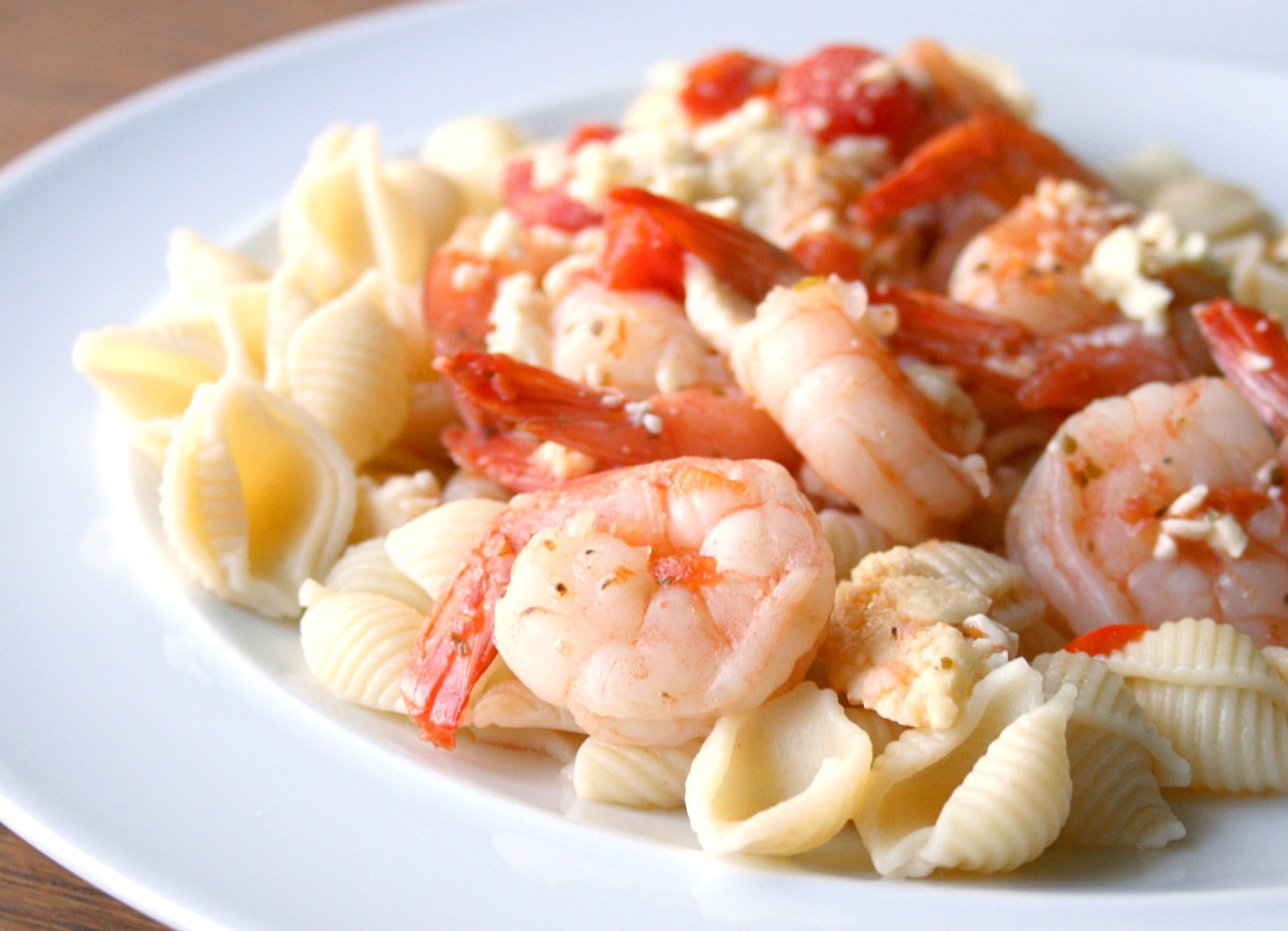 Greek Shrimp with Rigatoni