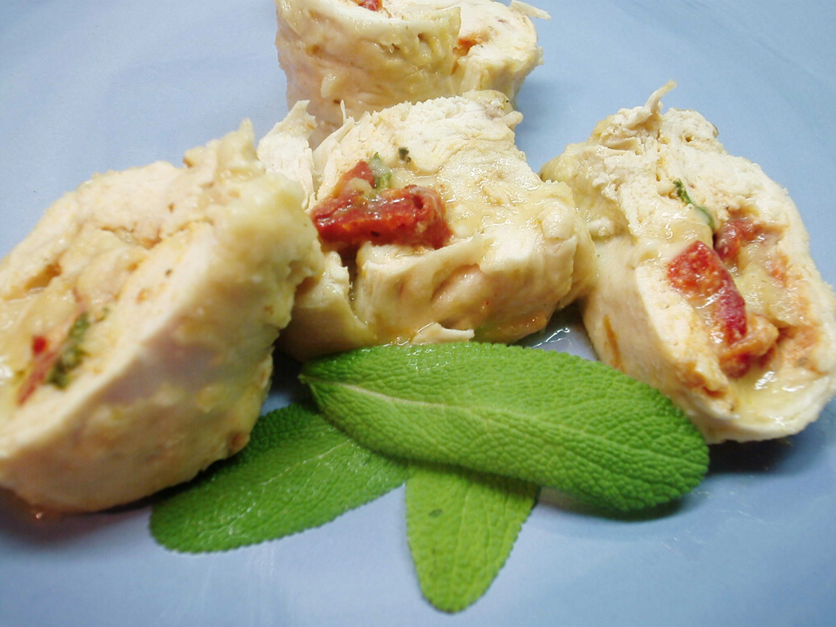 Fontina Cheese and Red Sweet Pepper Stuffed Chicken Breasts
