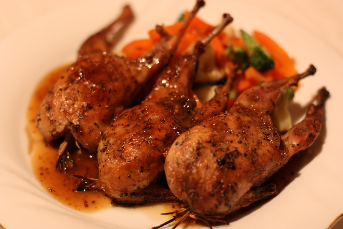 BBQ Quail with Honey-mustard Dressing