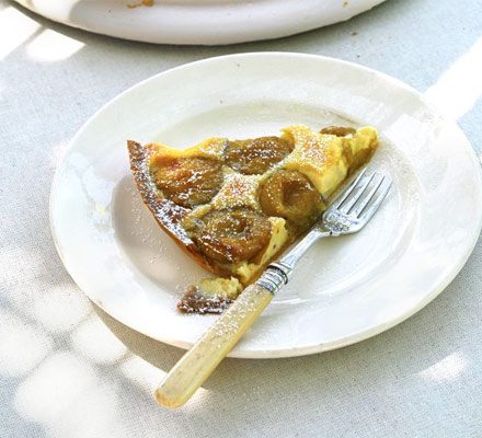 Greengage & vanilla tart