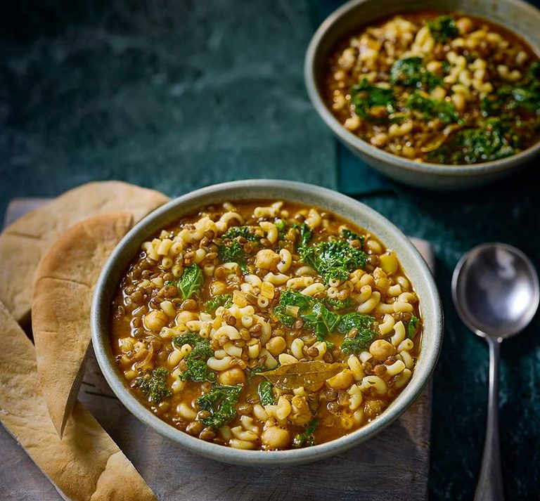 Curried Chickpea Brothy Pasta