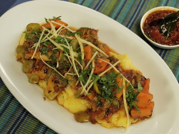 Spiced Vegetables with Polenta