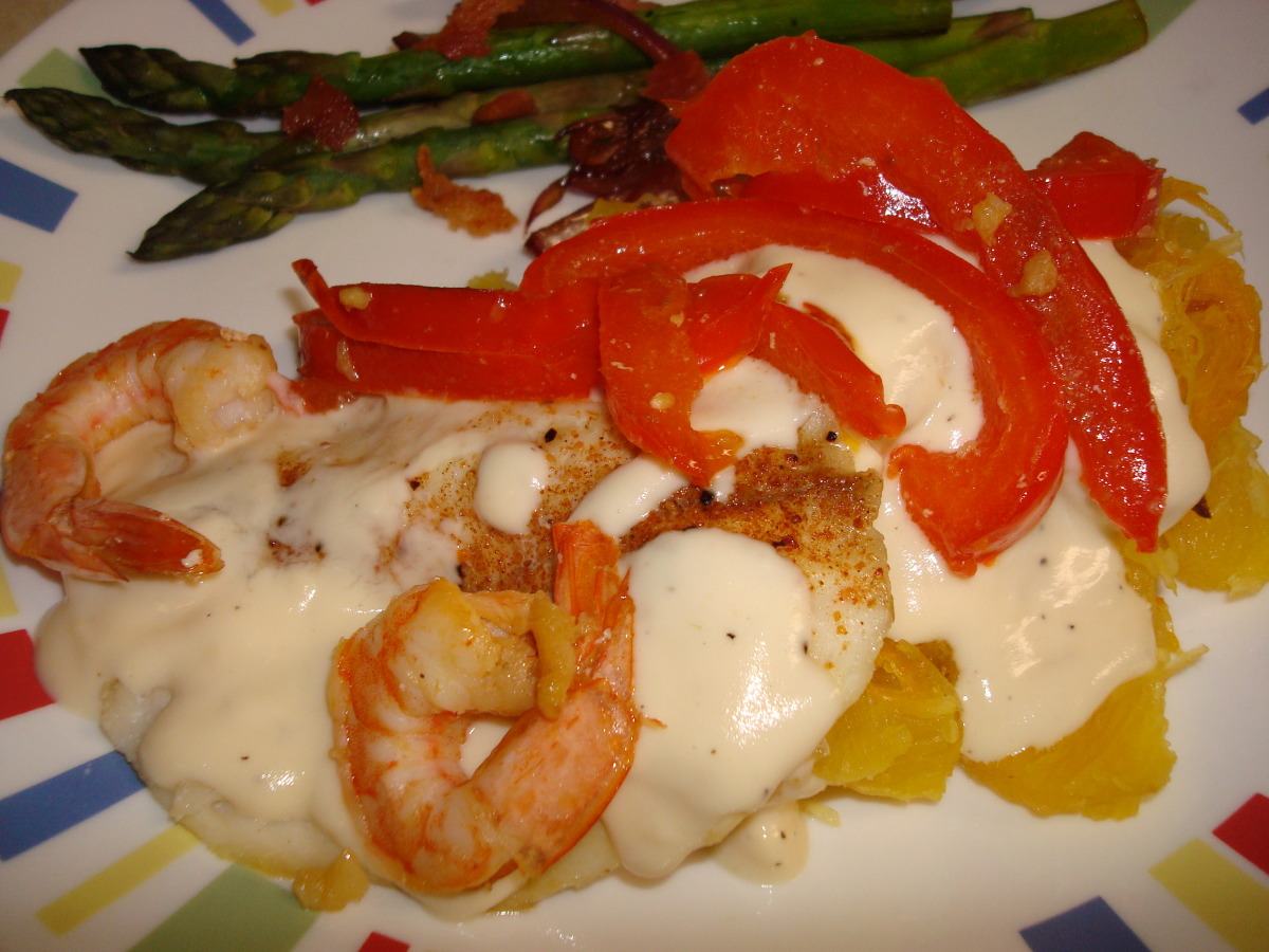 Alfredo Shrimp Tilapia