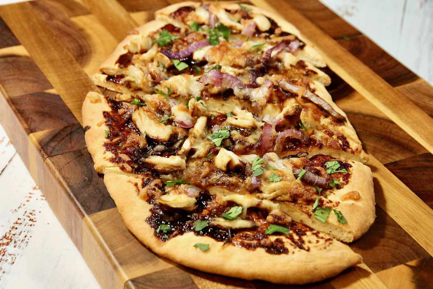 Teriyaki Chicken Flatbreads with Two-Ingredient Dough