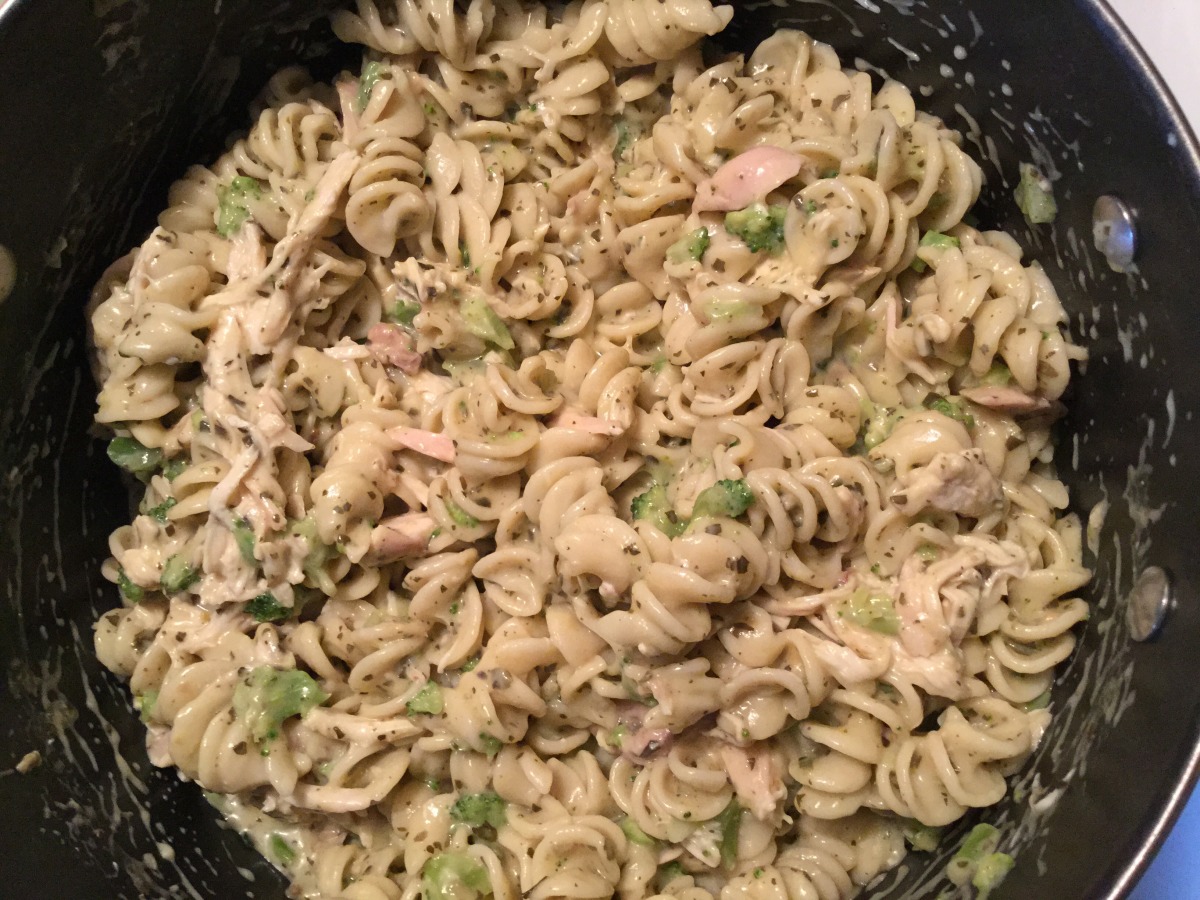20 Minute Creamy Pesto Chicken and Bow Ties