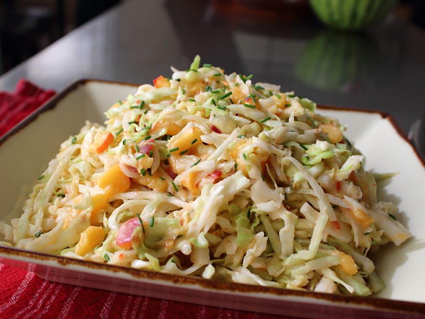 Spicy Peach Coleslaw
