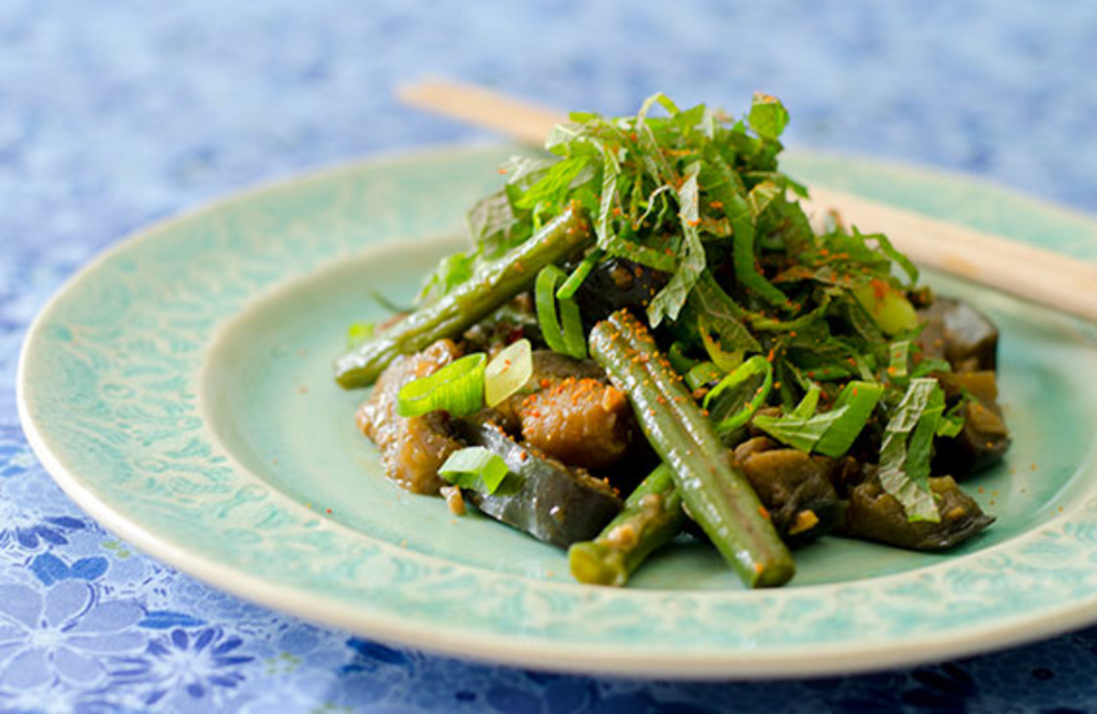 Spicy Eggplant and Green Bean Stir Fry