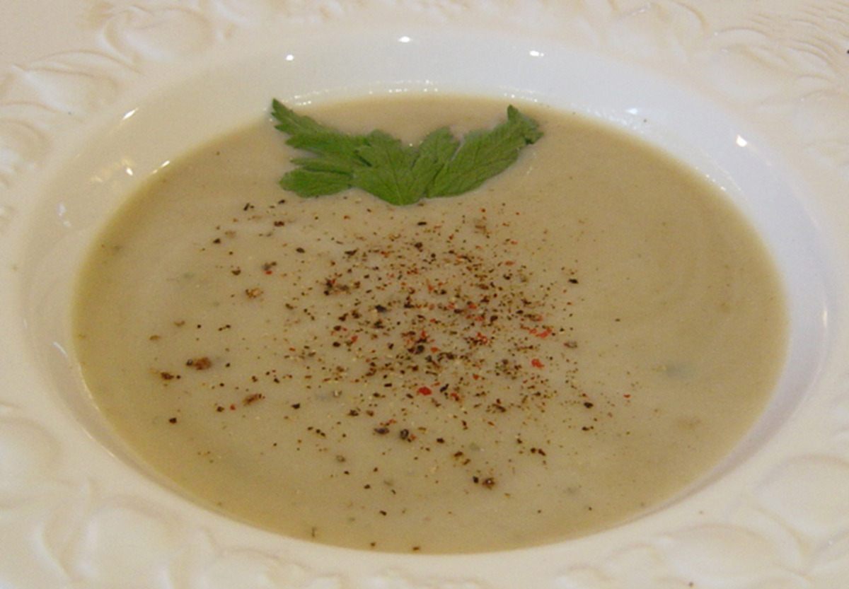 Roasted Garlic Soup with Parmesan