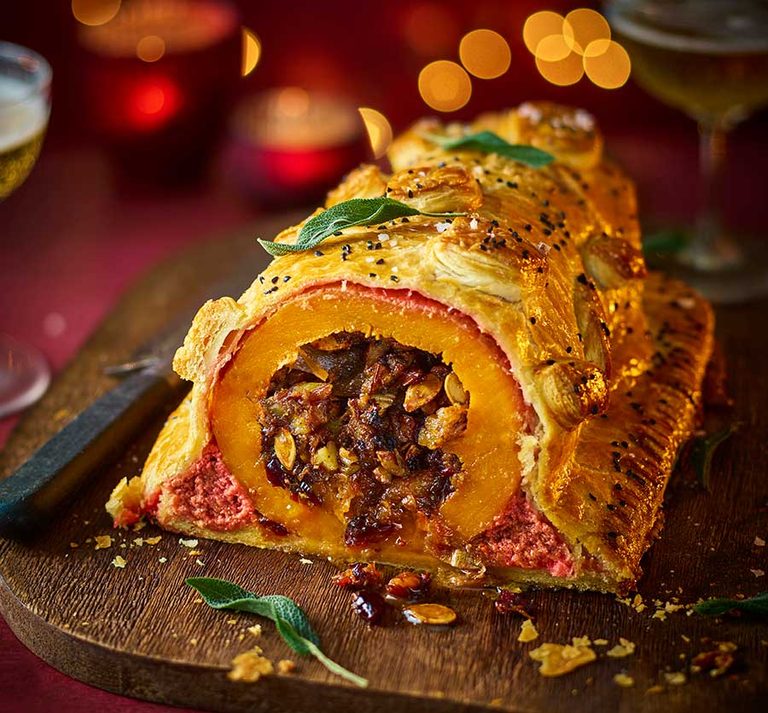 Spiced Squash, Feta and Beetroot Wellington