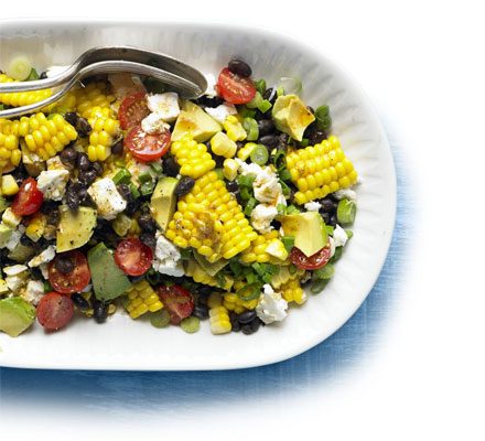 Spicy Corn, Black Bean and Feta Salad